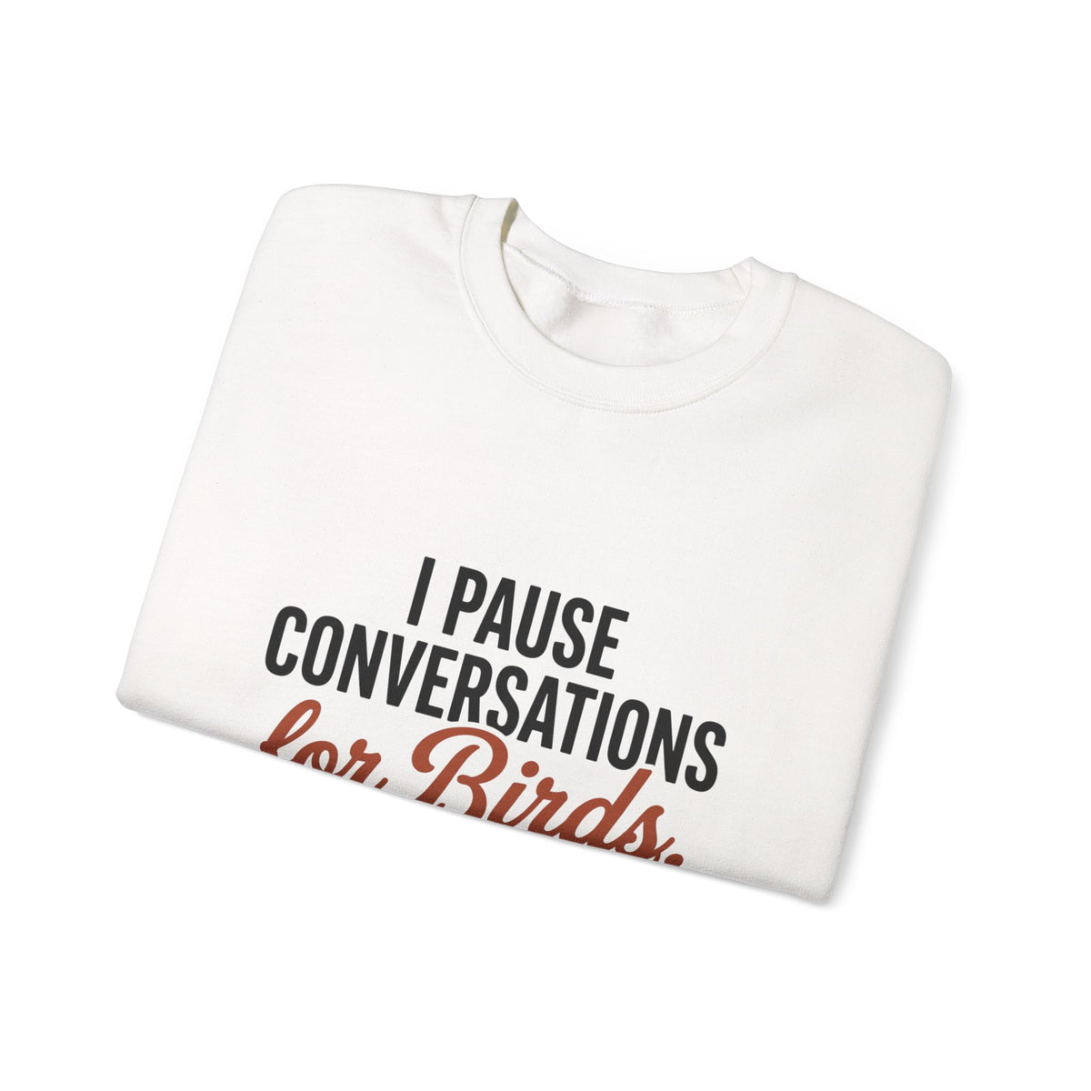 I Pause Conversations for Birds Sweatshirt — Cardinal Bird Lover Crewneck