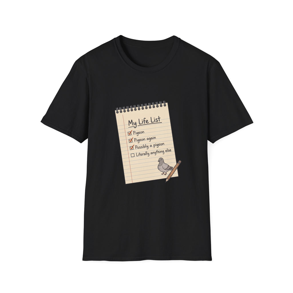 T-Shirt — "My Life List" Pigeon Checklist Graphic Tee