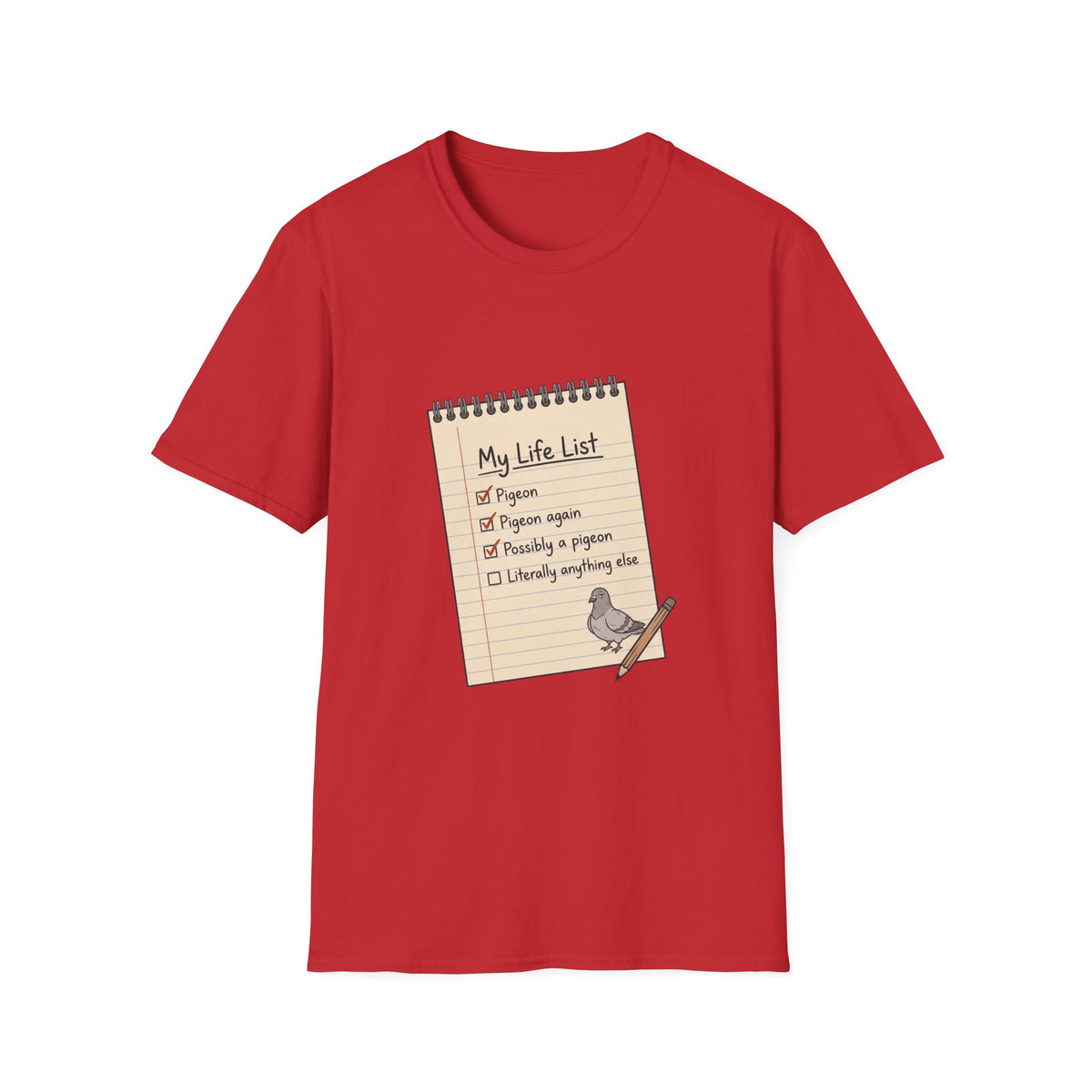 T-Shirt — "My Life List" Pigeon Checklist Graphic Tee