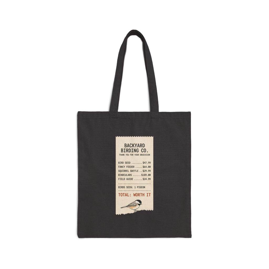 Backyard Birding Tote Bag — "Total = Worth It" Cotton Canvas Shopper