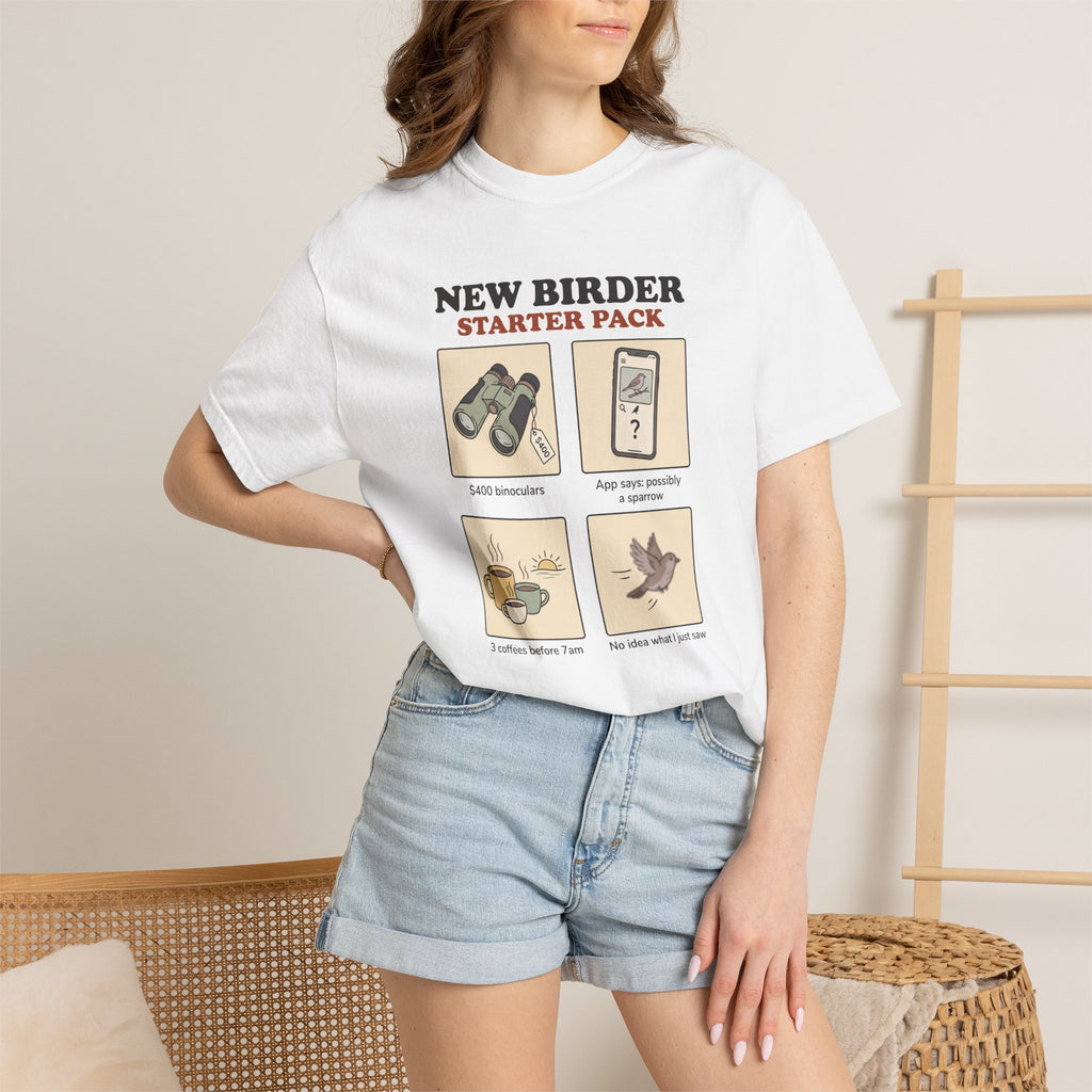 Birdwatcher Starter Pack T‑Shirt — New Birder Gift Tee