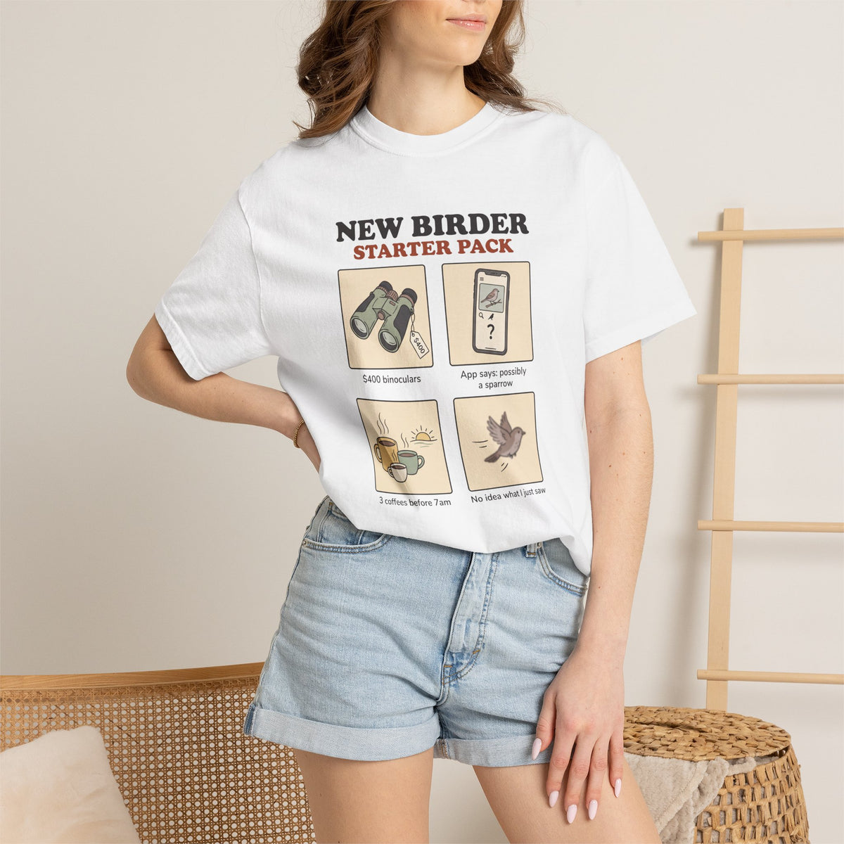 Birdwatcher Starter Pack T‑Shirt — New Birder Gift Tee