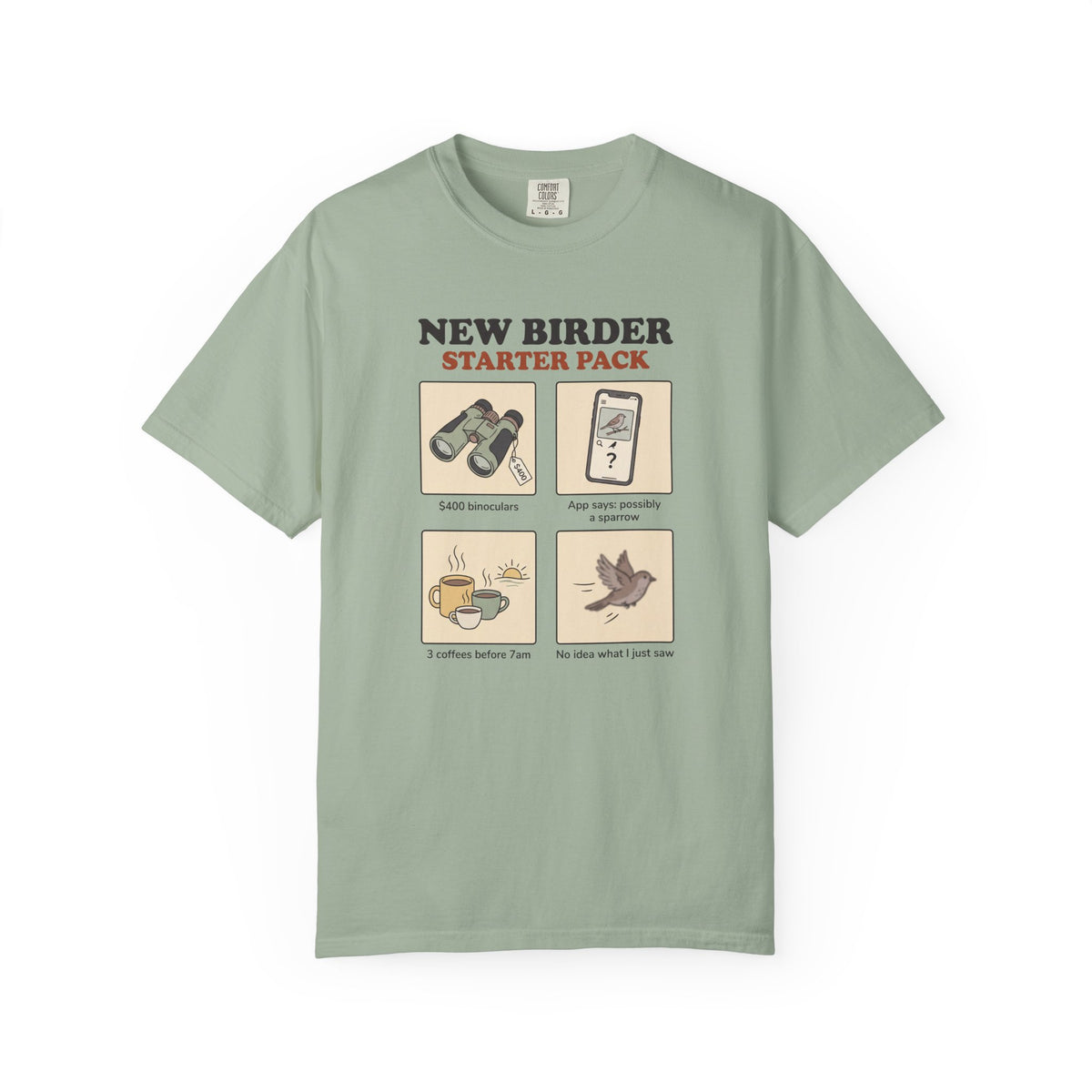 Birdwatcher Starter Pack T‑Shirt — New Birder Gift Tee