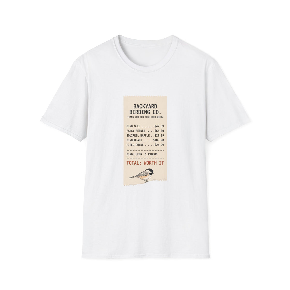 Backyard Birding Co. Tee — “Total: Worth It” Birdwatcher T-Shirt