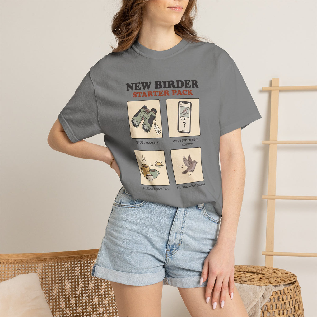 Birdwatcher Starter Pack T‑Shirt — New Birder Gift Tee