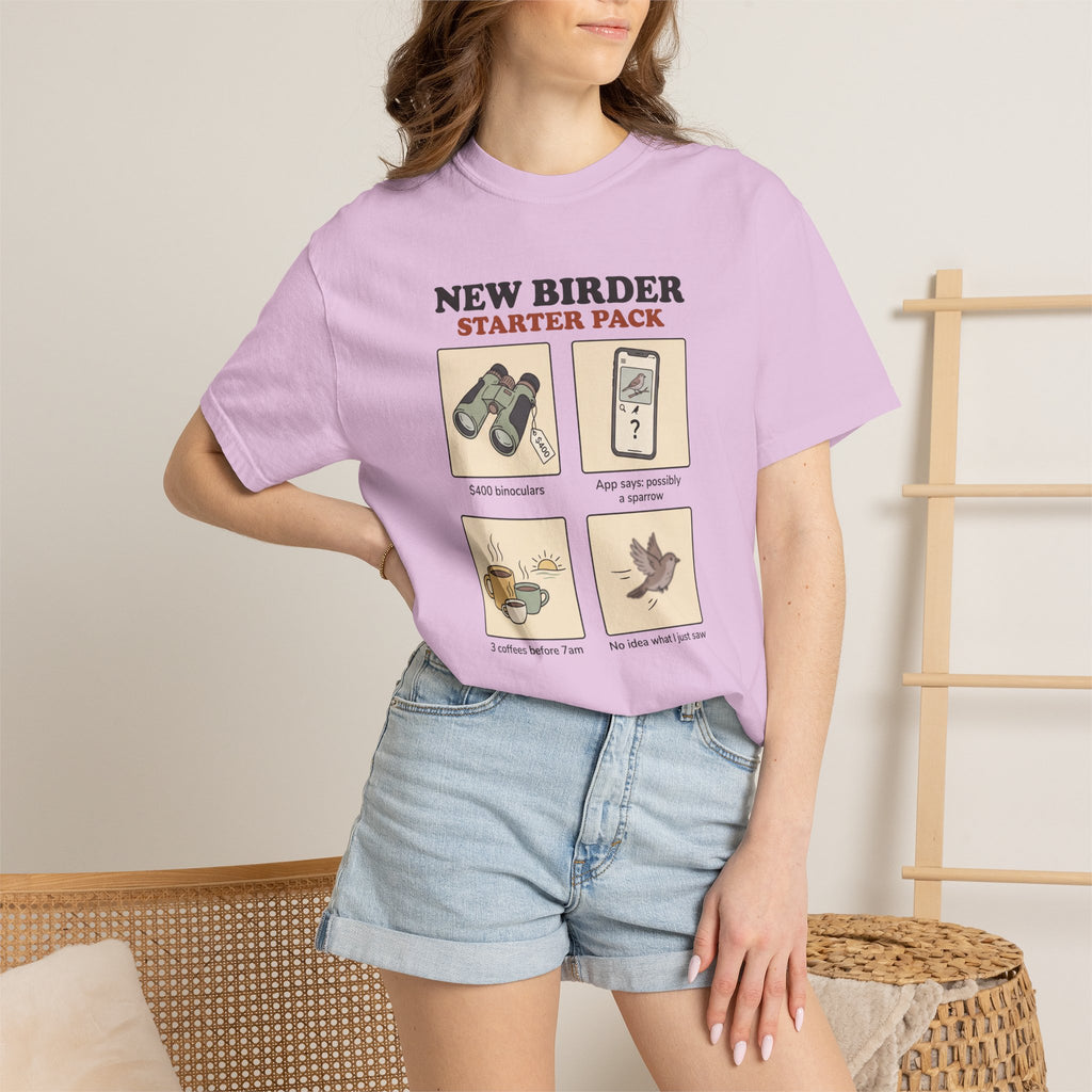 Birdwatcher Starter Pack T‑Shirt — New Birder Gift Tee