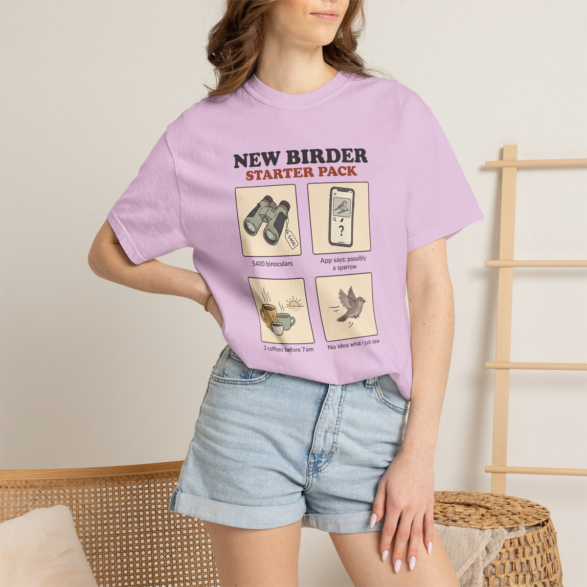 Birdwatcher Starter Pack T‑Shirt — New Birder Gift Tee