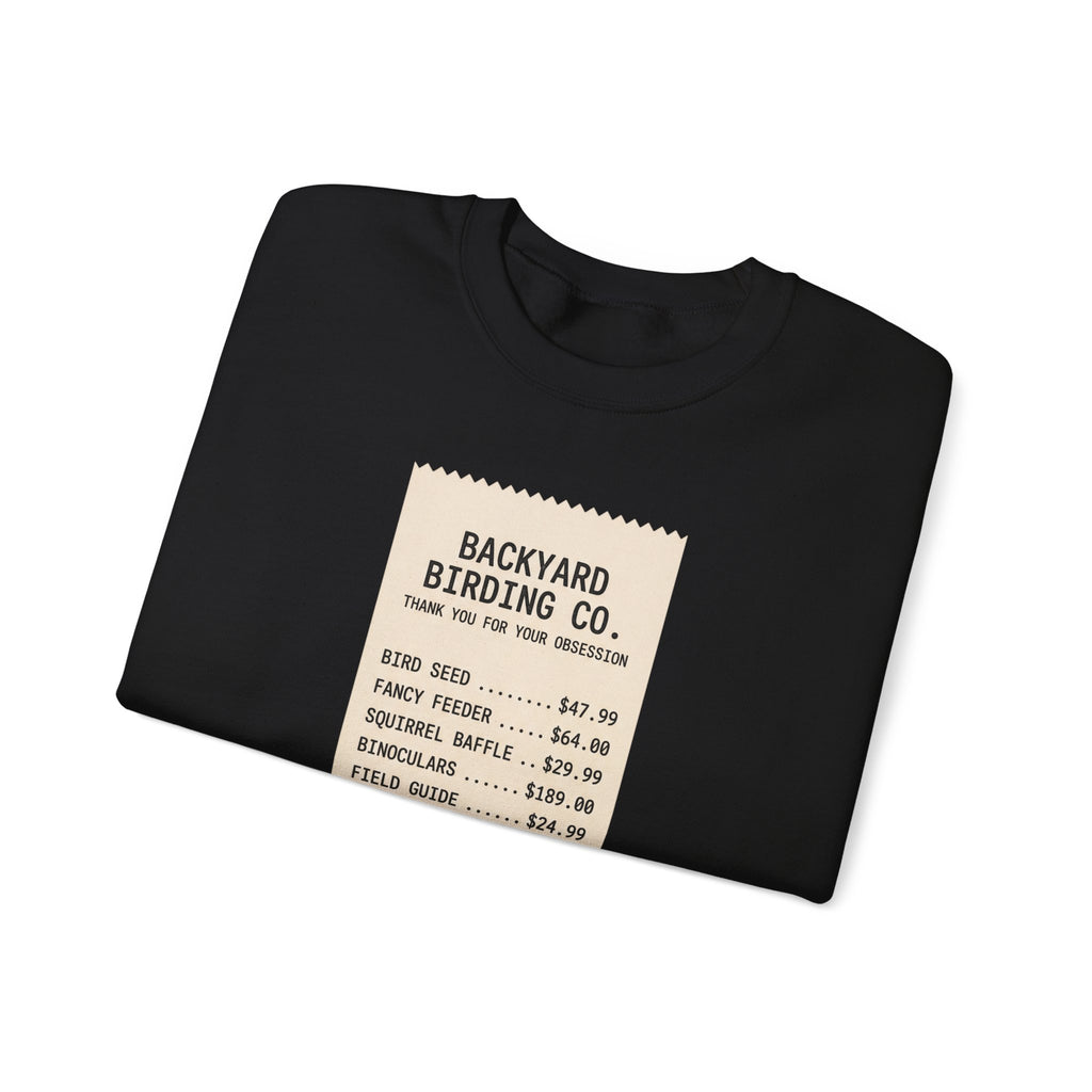 Backyard Birding Co. Receipt Crewneck Sweatshirt — ‘Total: Worth It’ Birdwatcher Pullover