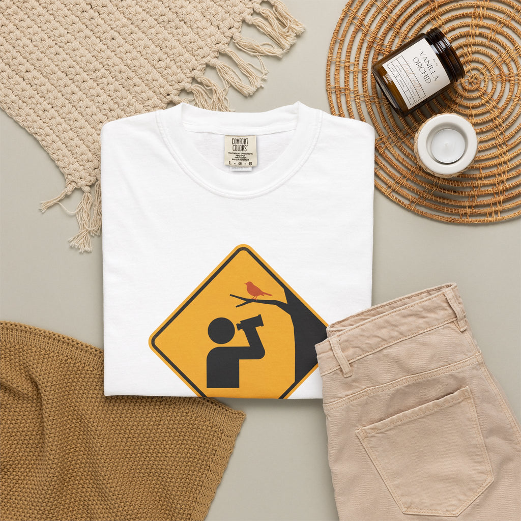 T‑Shirt — Caution: May Stop Mid‑Conversation For Birds (Birdwatching Humor)