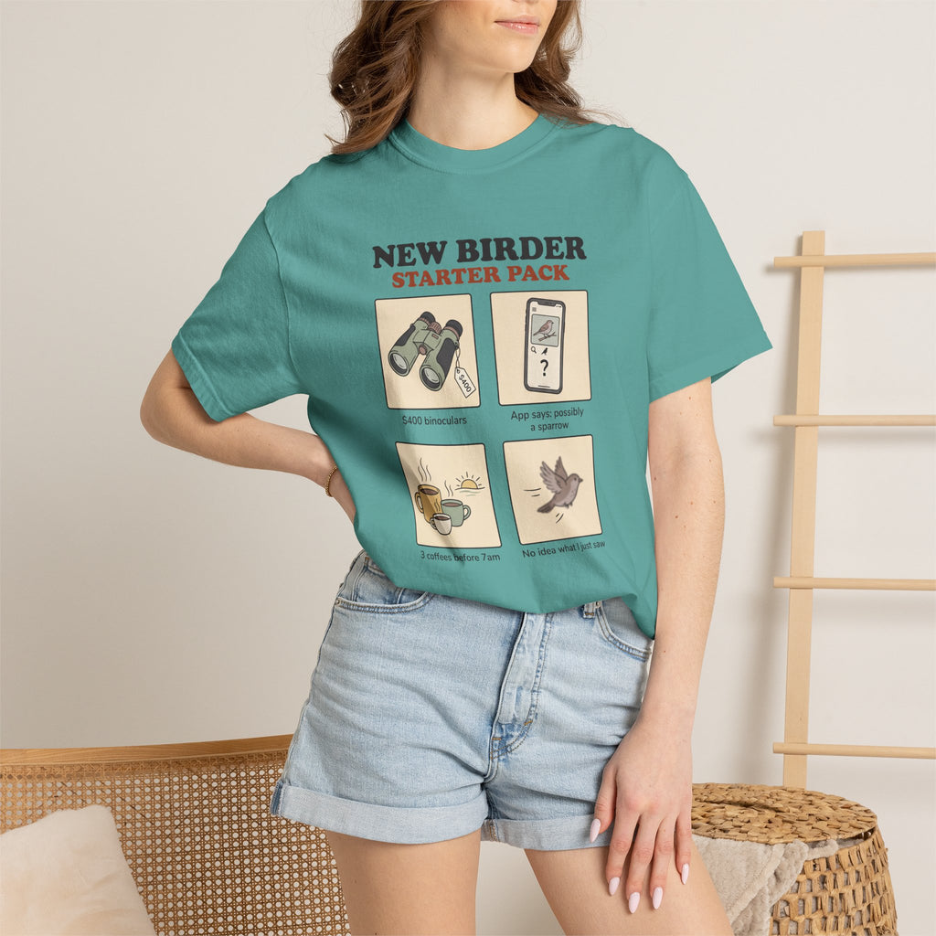 Birdwatcher Starter Pack T‑Shirt — New Birder Gift Tee