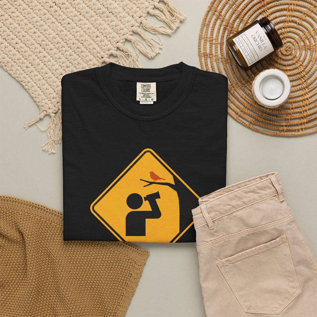 T‑Shirt — Caution: May Stop Mid‑Conversation For Birds (Birdwatching Humor)