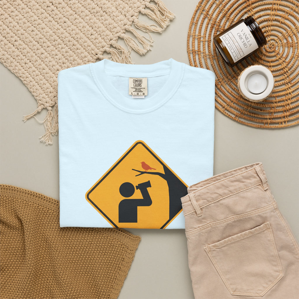 T‑Shirt — Caution: May Stop Mid‑Conversation For Birds (Birdwatching Humor)