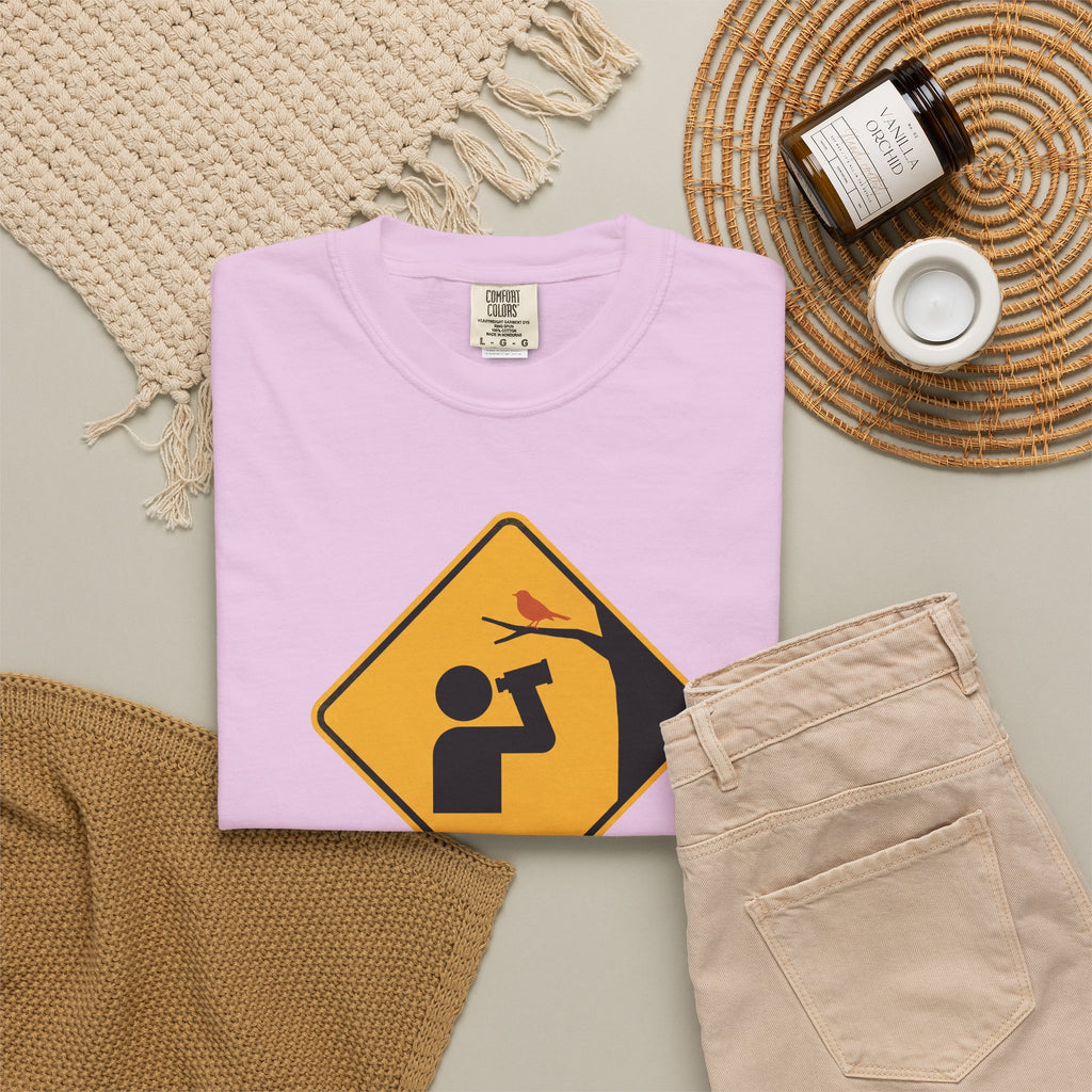 T‑Shirt — Caution: May Stop Mid‑Conversation For Birds (Birdwatching Humor)