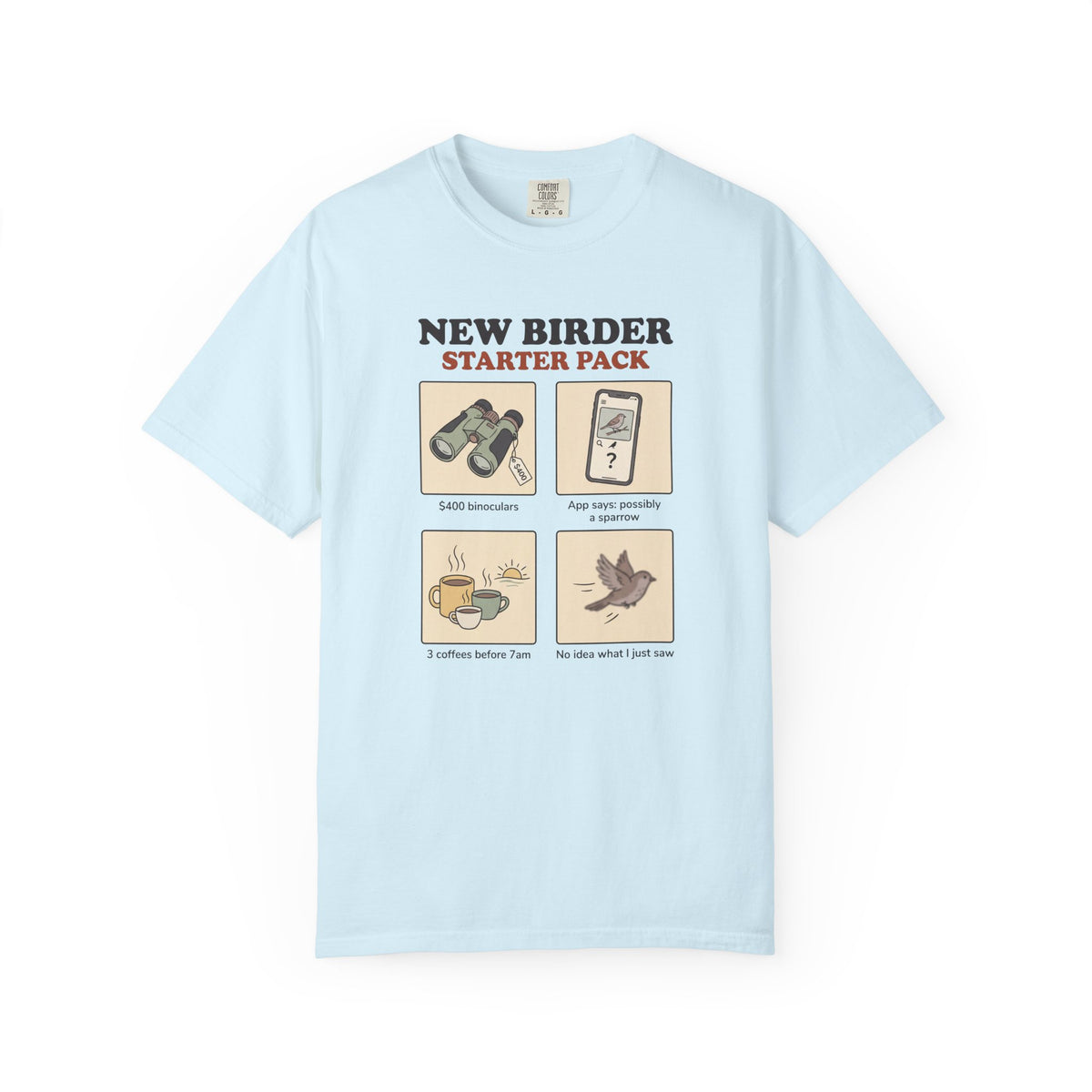 Birdwatcher Starter Pack T‑Shirt — New Birder Gift Tee