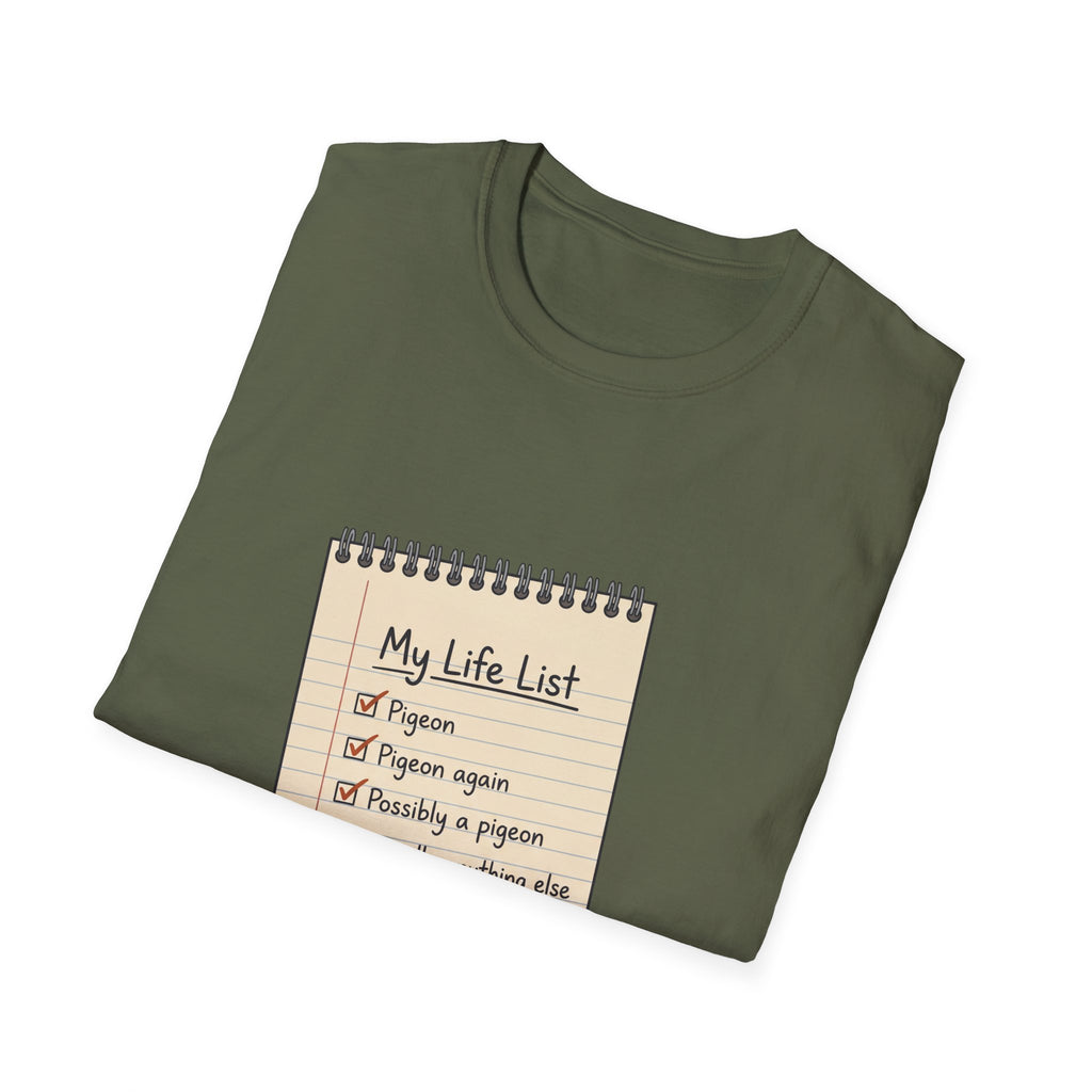 T-Shirt — "My Life List" Pigeon Checklist Graphic Tee