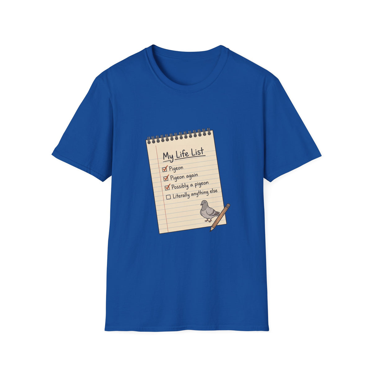 T-Shirt — "My Life List" Pigeon Checklist Graphic Tee