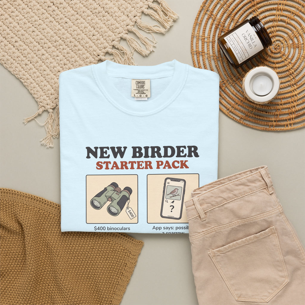 Birdwatcher Starter Pack T‑Shirt — New Birder Gift Tee