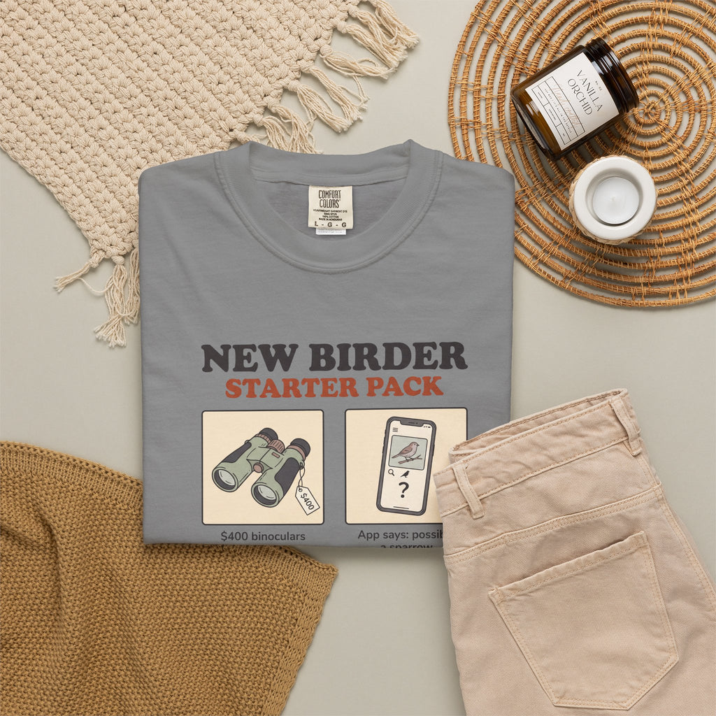 Birdwatcher Starter Pack T‑Shirt — New Birder Gift Tee