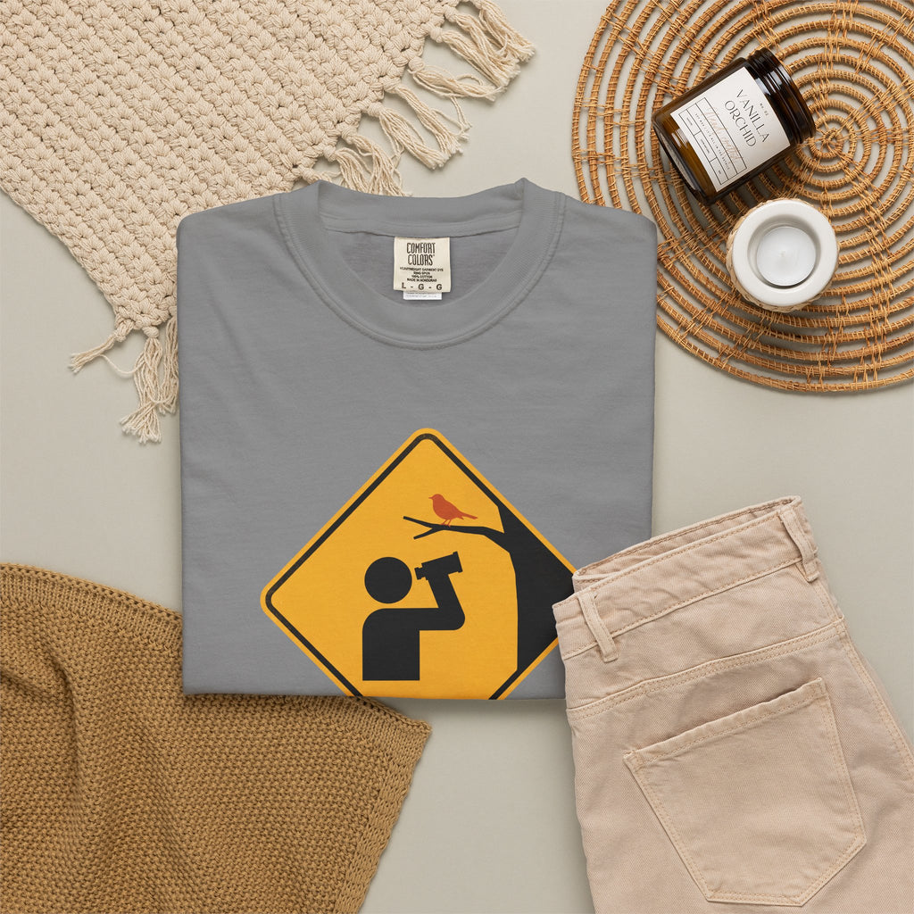 T‑Shirt — Caution: May Stop Mid‑Conversation For Birds (Birdwatching Humor)