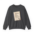 Crewneck sweatshirt with funny 'My Life List' notebook design checking off Pigeon, Pigeon again, Possibly a pigeon