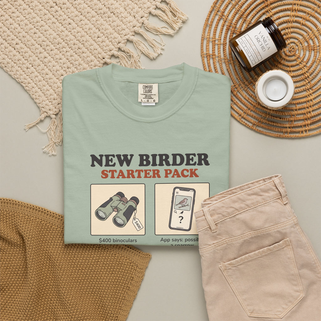 Birdwatcher Starter Pack T‑Shirt — New Birder Gift Tee