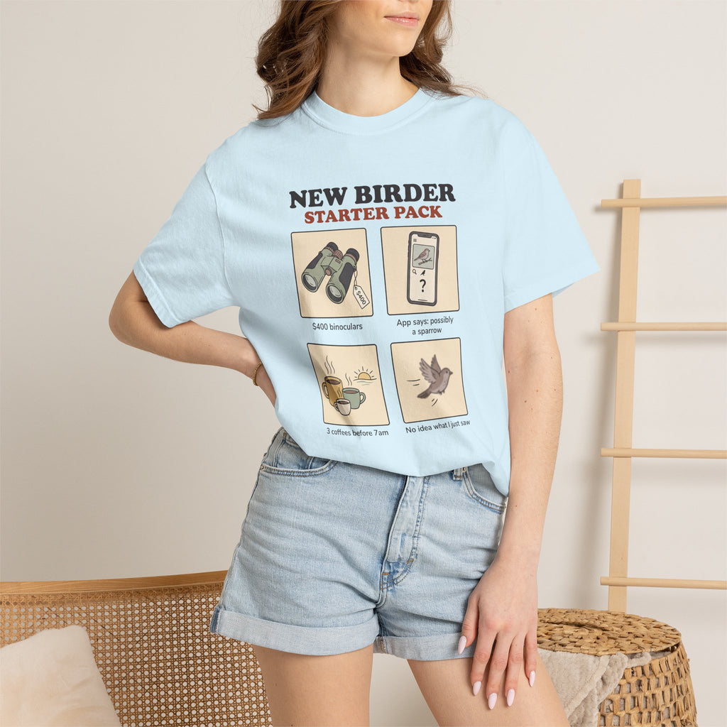 Birdwatcher Starter Pack T‑Shirt — New Birder Gift Tee