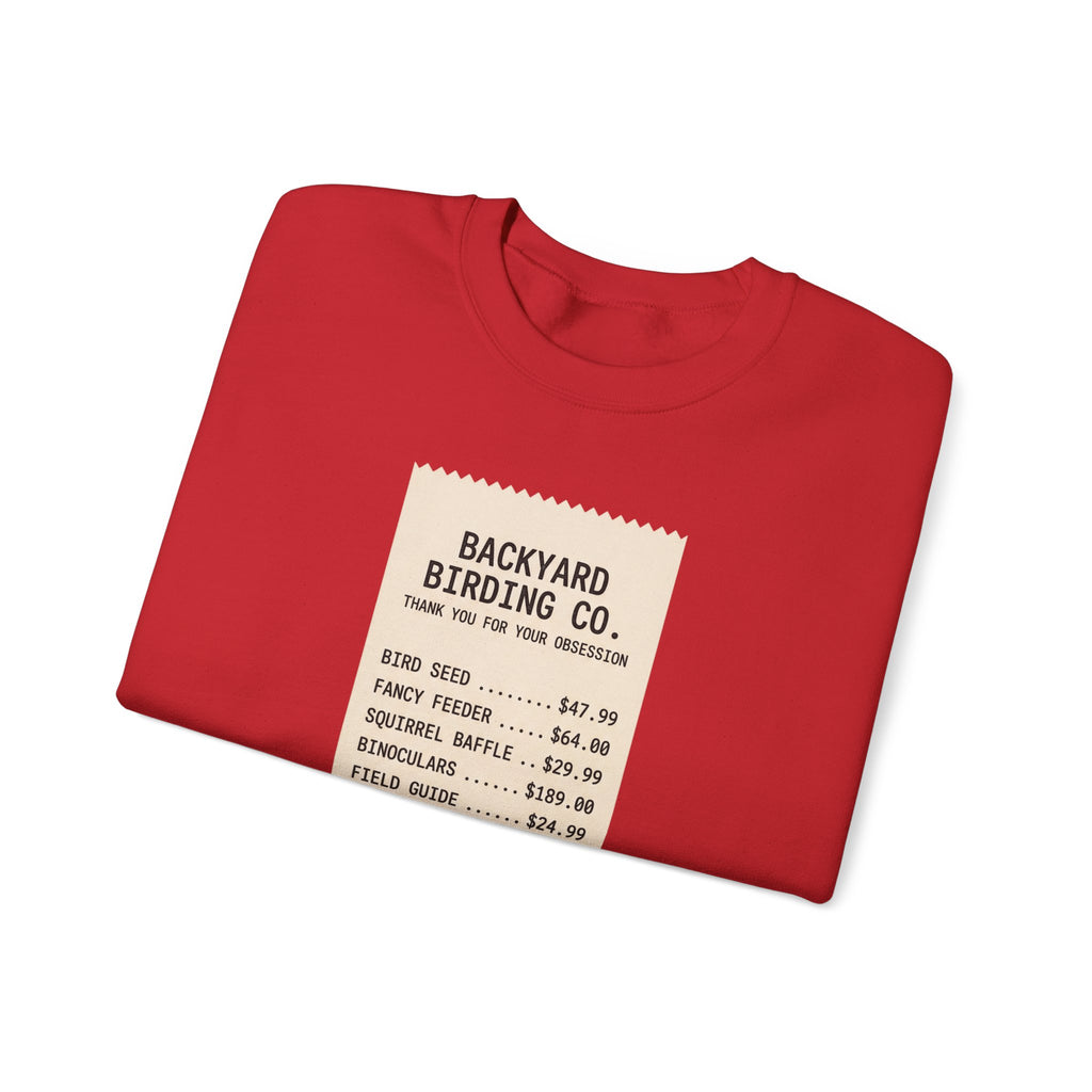 Backyard Birding Co. Receipt Crewneck Sweatshirt — ‘Total: Worth It’ Birdwatcher Pullover