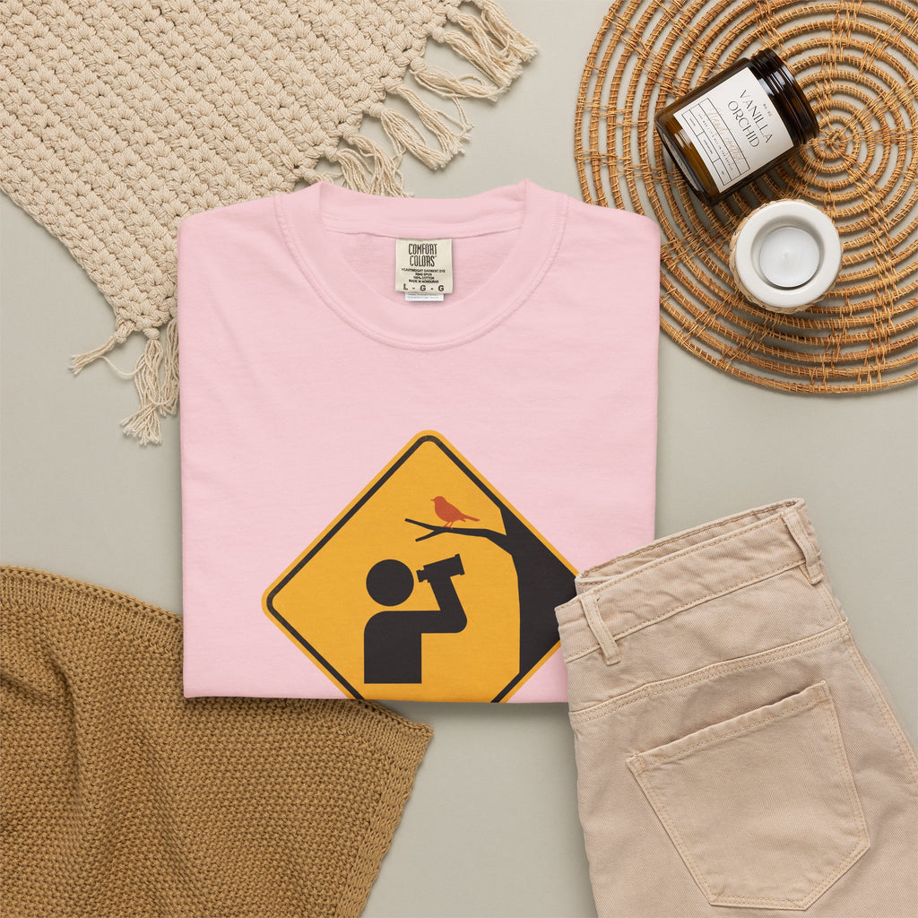 T‑Shirt — Caution: May Stop Mid‑Conversation For Birds (Birdwatching Humor)